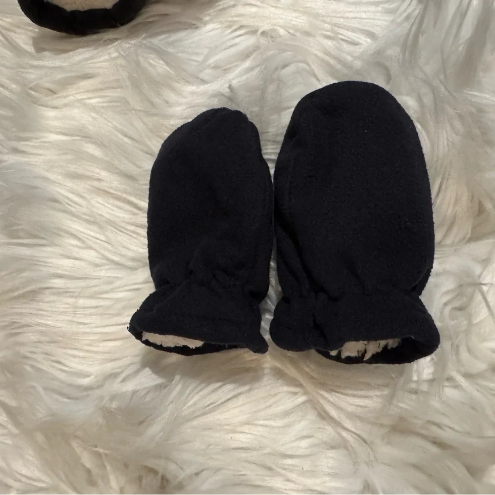 Baby Boy Fleece Hand Mittens‎ Black Gray Winter Warm Lot